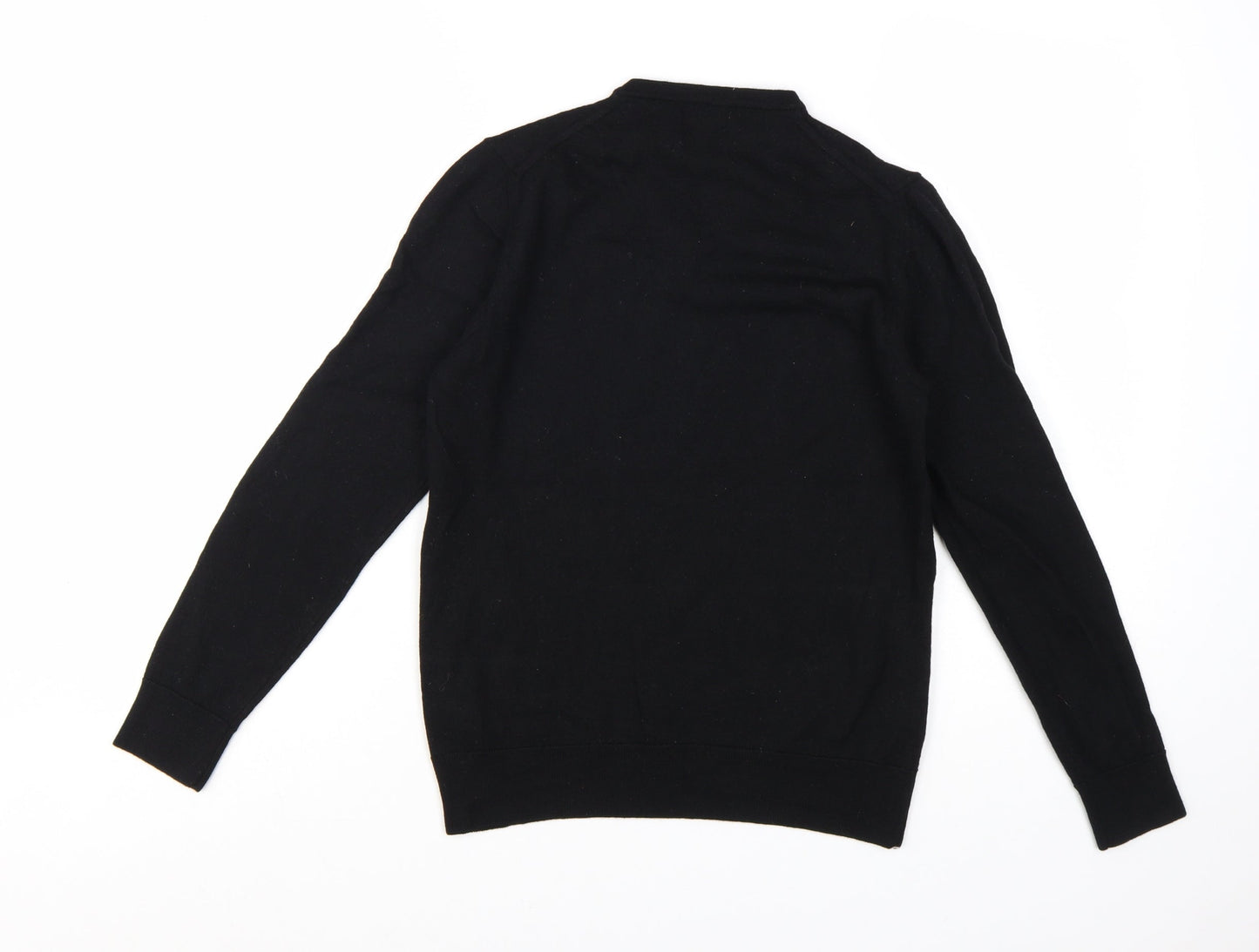 Zara Women's Black Wool V-Neck Long Sleeve Jumper Size 12