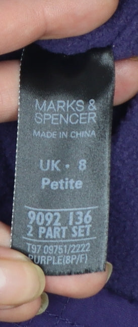 Marks and Spencer Women’s Purple Cotton Petite Jacket Size 8