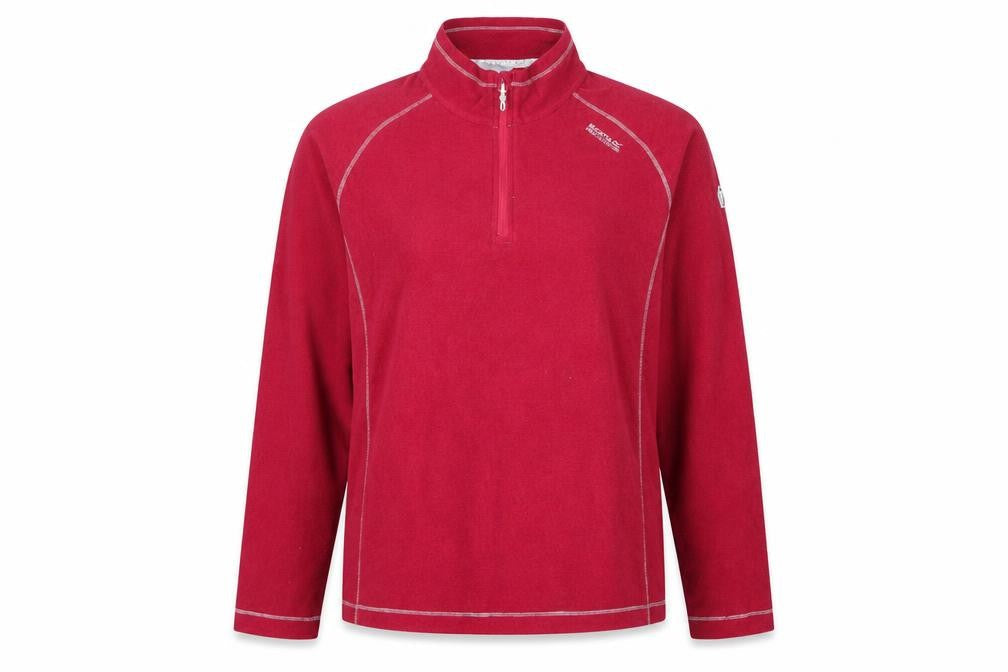 Regatta Womens Red 1/4 Zip Pullover Fleece UK 16 Polyester Outdoor Sweatshirt