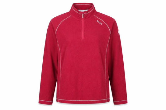 Regatta Womens Red 1/4 Zip Pullover Fleece UK 16 Polyester Outdoor Sweatshirt