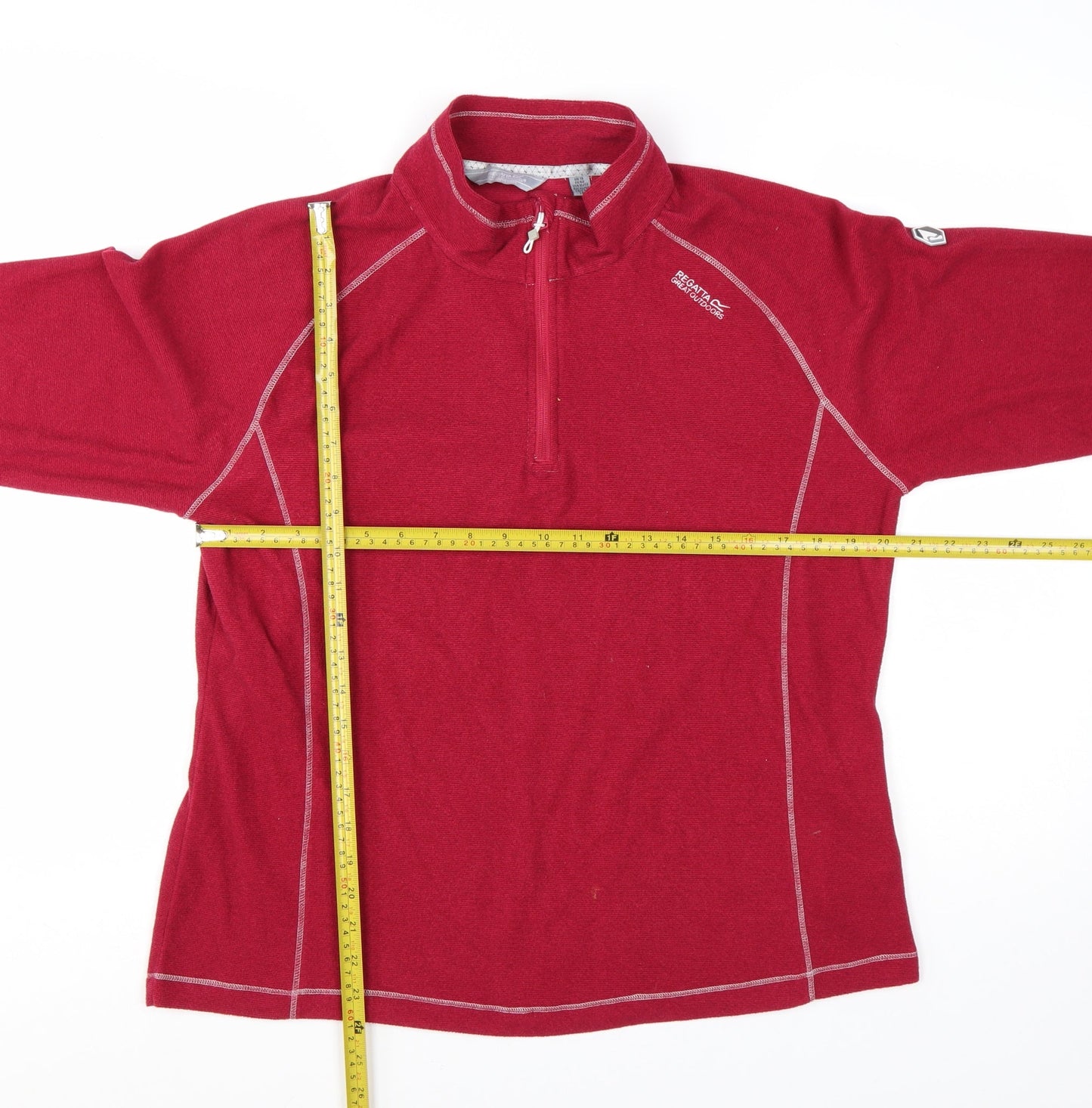 Regatta Womens Red 1/4 Zip Pullover Fleece UK 16 Polyester Outdoor Sweatshirt