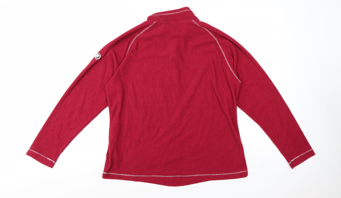 Regatta Womens Red 1/4 Zip Pullover Fleece UK 16 Polyester Outdoor Sweatshirt