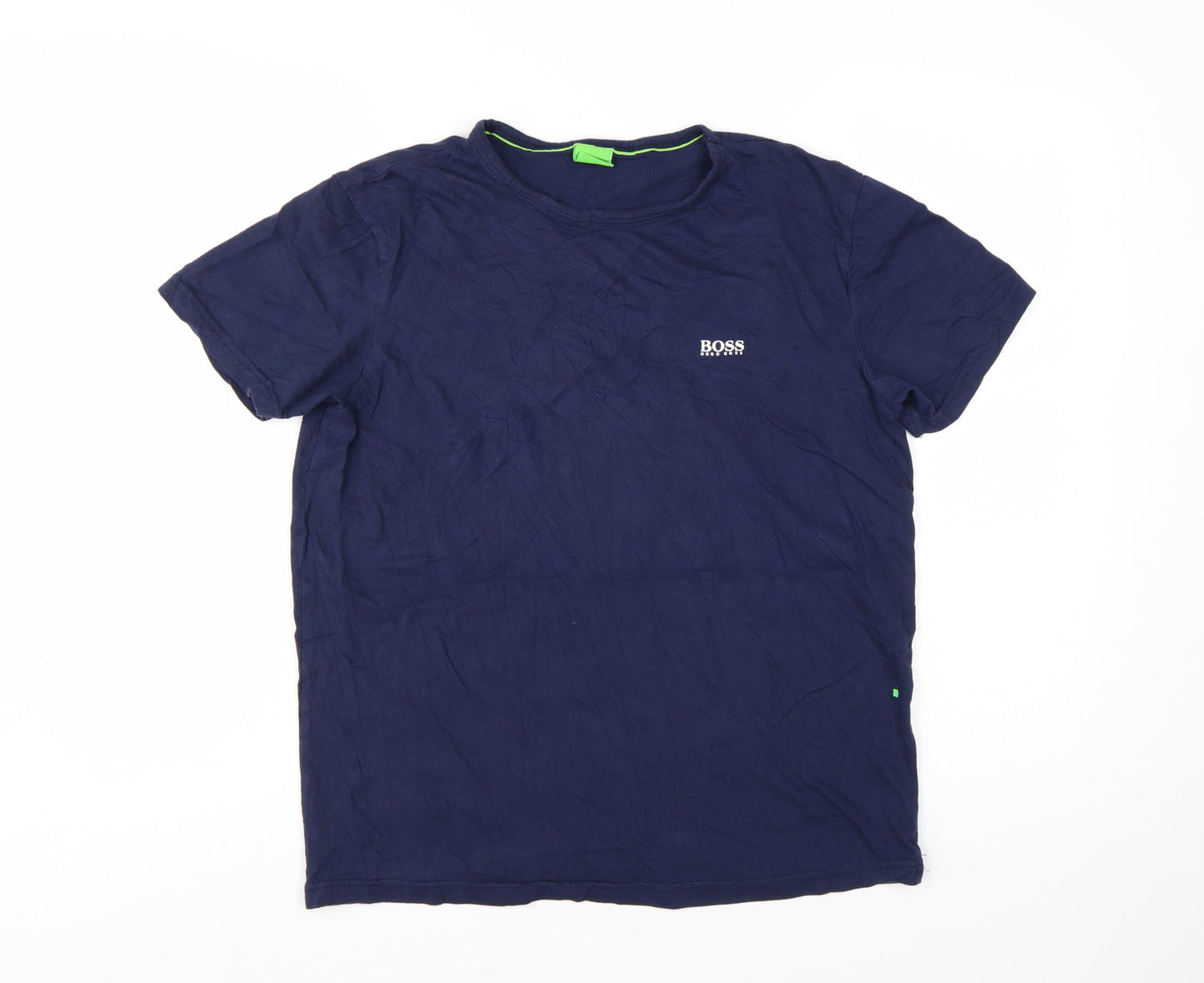 Hugo Boss Men's Blue Crew Neck Cotton T-Shirt Size M