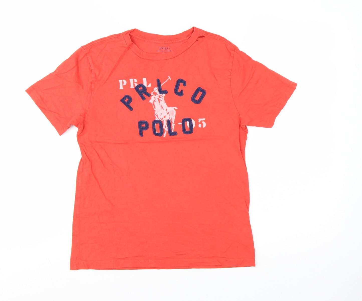 Ralph Lauren Boys Red Graphic Logo Cotton T-Shirt Size M