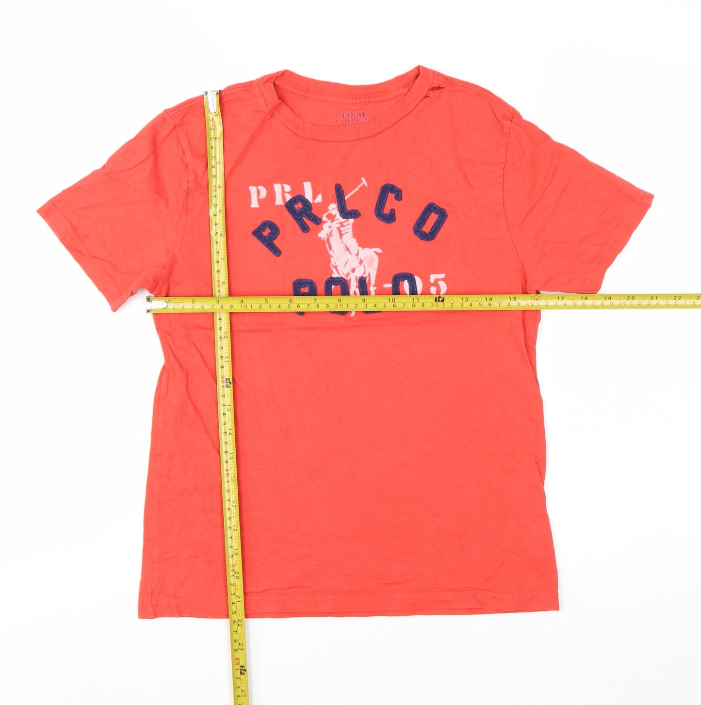 Ralph Lauren Boys Red Graphic Logo Cotton T-Shirt Size M