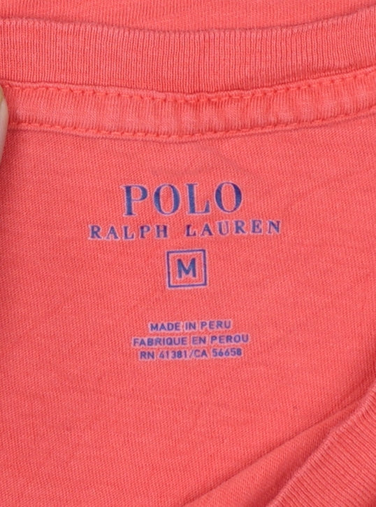 Ralph Lauren Boys Red Graphic Logo Cotton T-Shirt Size M