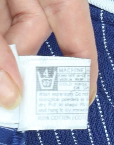 Fred Perry Men's Blue Striped Slim Fit Polo Shirt Size L