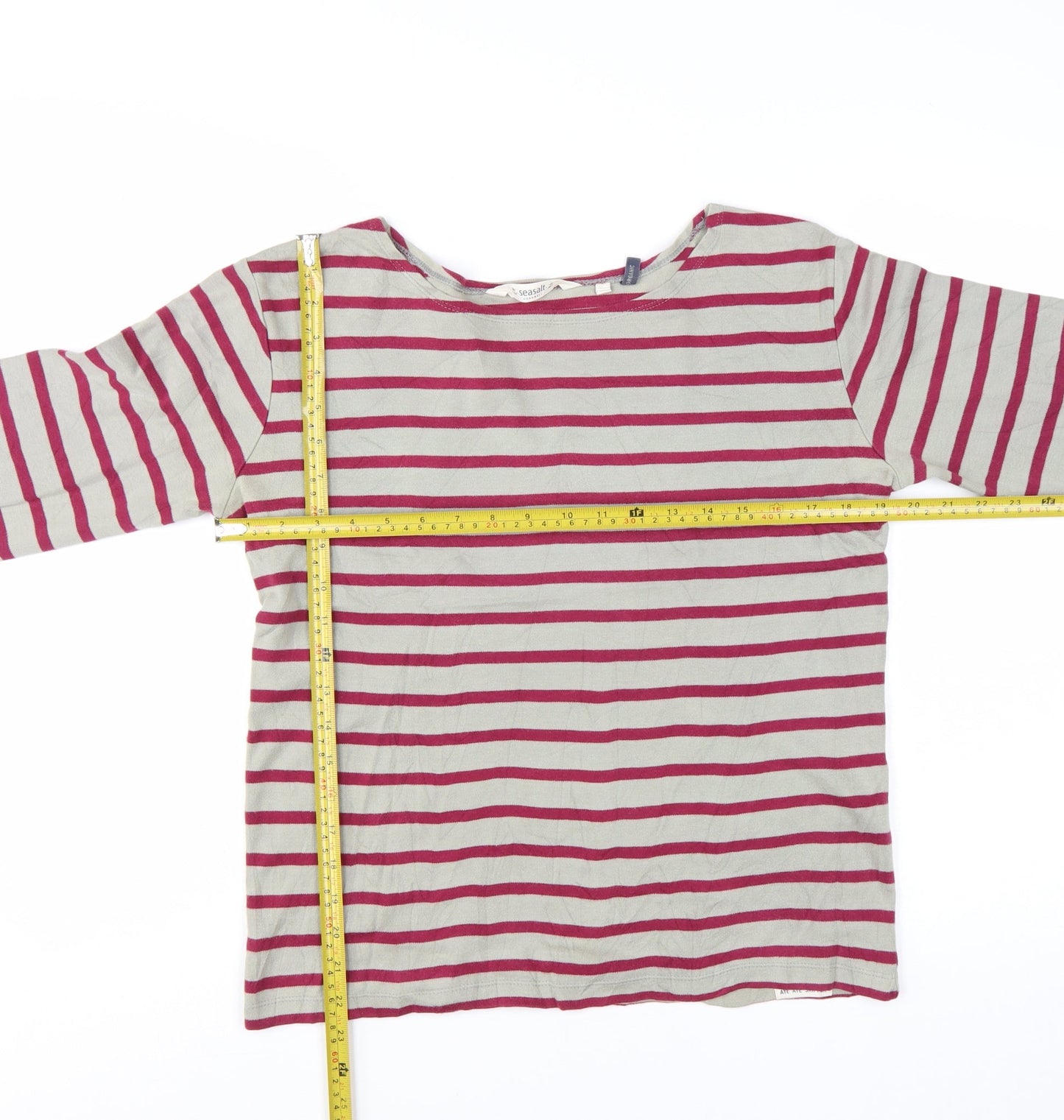 Seasalt Cornwall Women’s Multicoloured Striped Cotton Long Sleeve T-Shirt Size 12