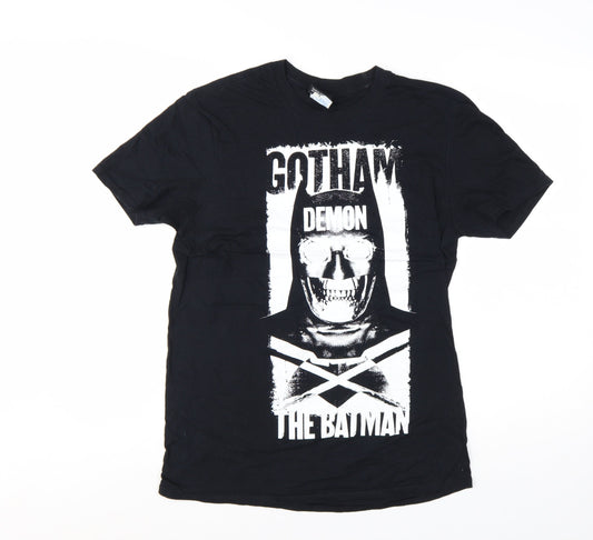 Gildan Men's Black Batman DC Graphic Print Softstyle Cotton T-Shirt M