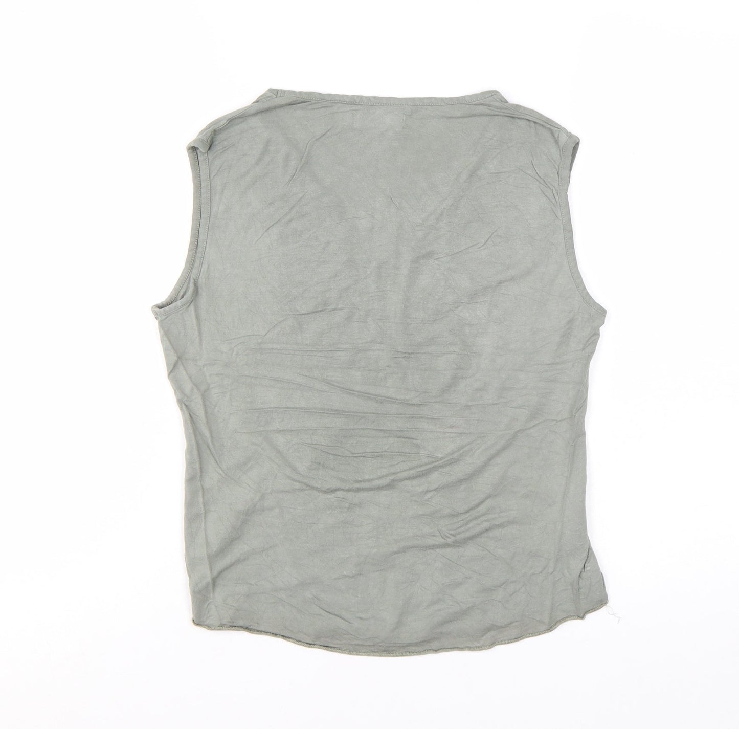 Falmer Womens Grey Floral Viscose Stretch Sleeveless Tank Top Size 10