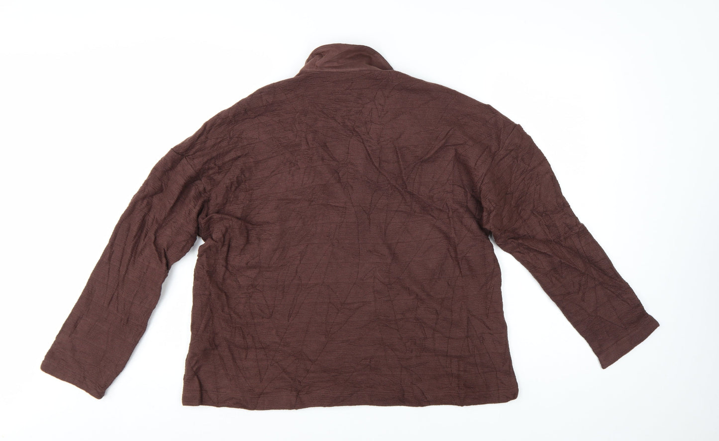 Marks and Spencer Women's Brown Cotton Collared Blouse Size 16