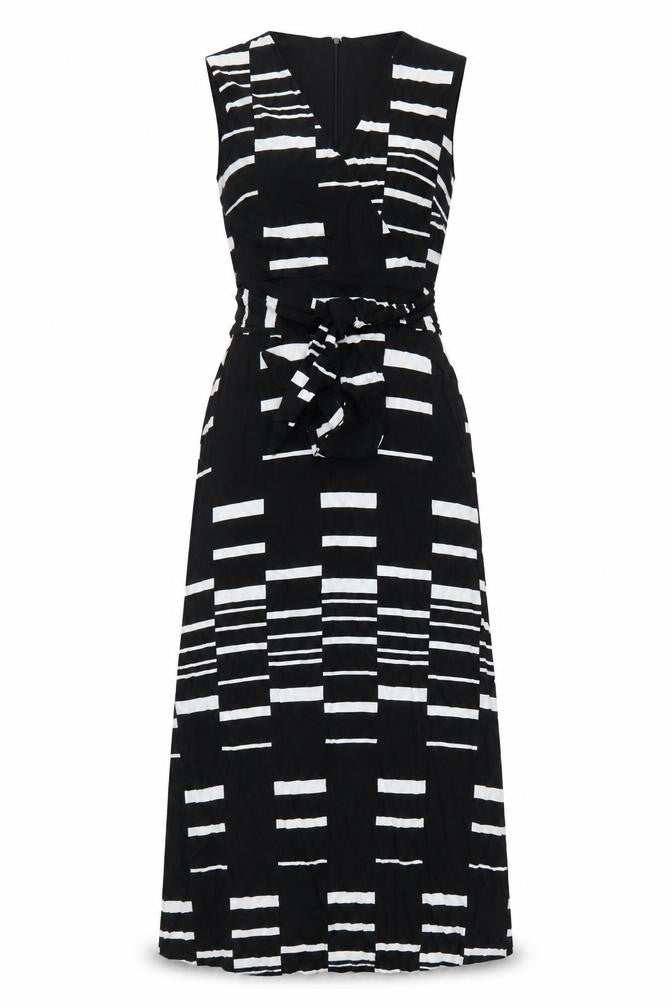 Phase Eight Women's Black White Midi Wrap Dress Size 12