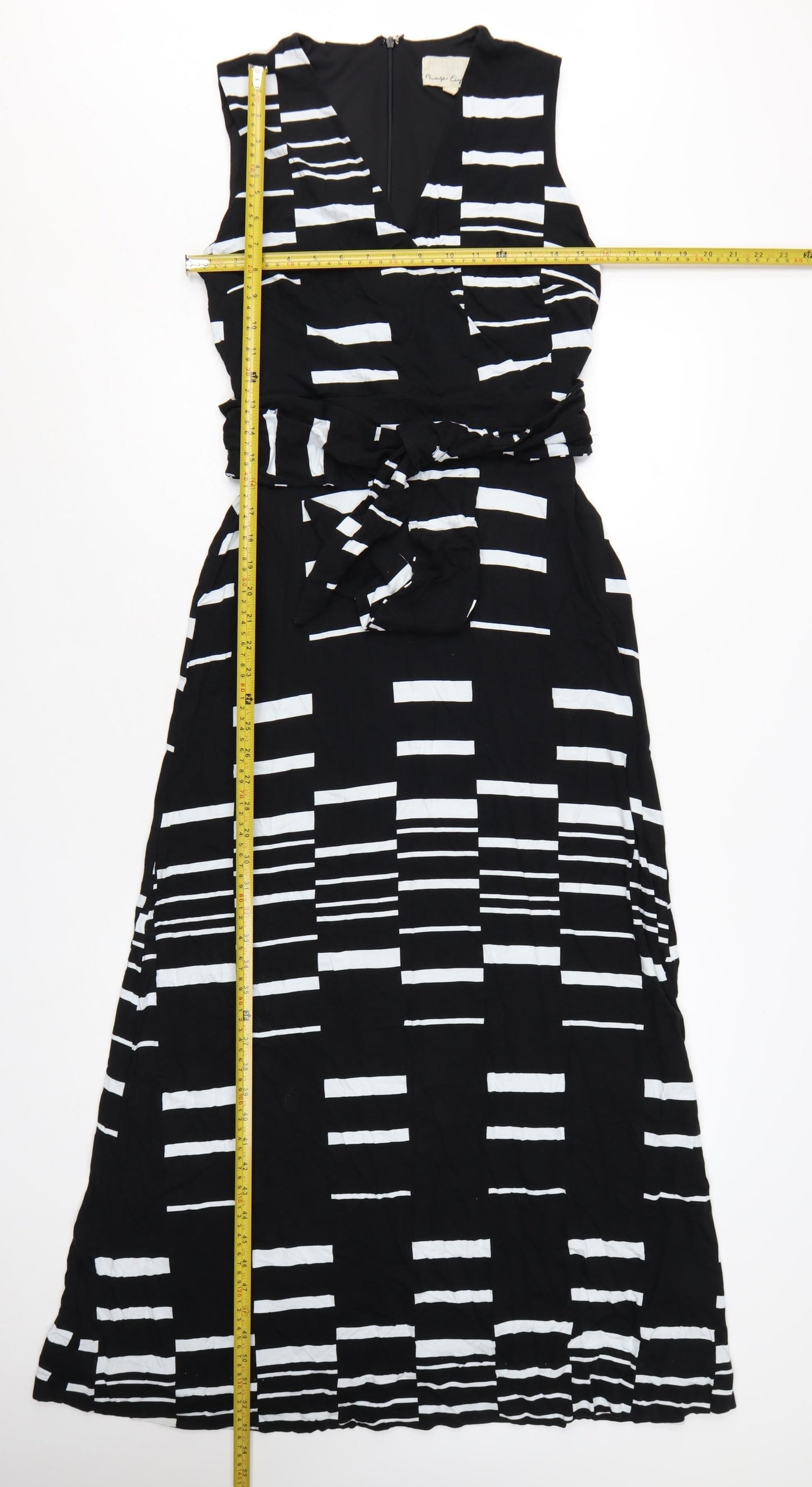 Phase Eight Women's Black White Midi Wrap Dress Size 12