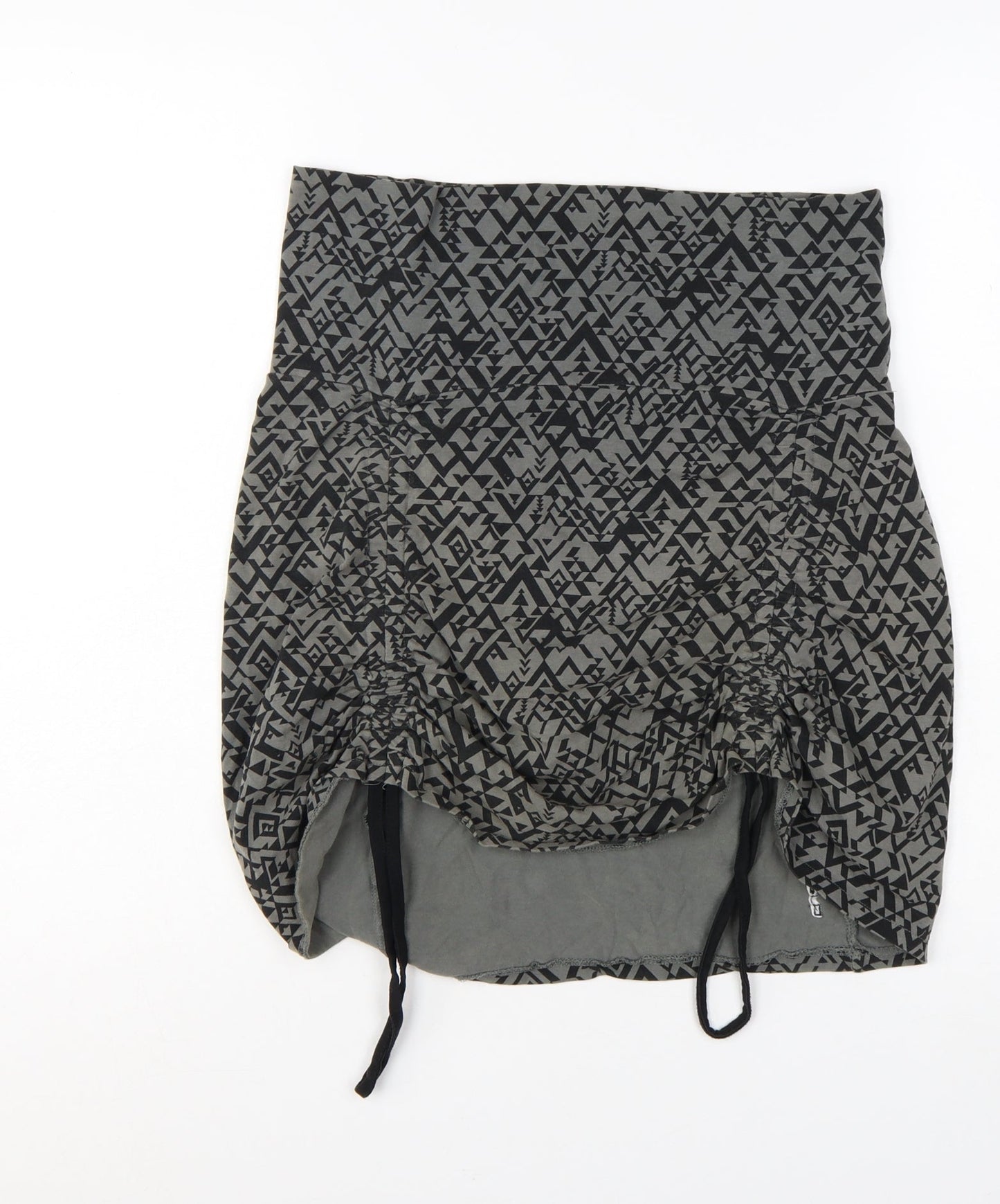 Alpine Pro Women's Grey Geometric Bubble Hem Short Skirt Size S
