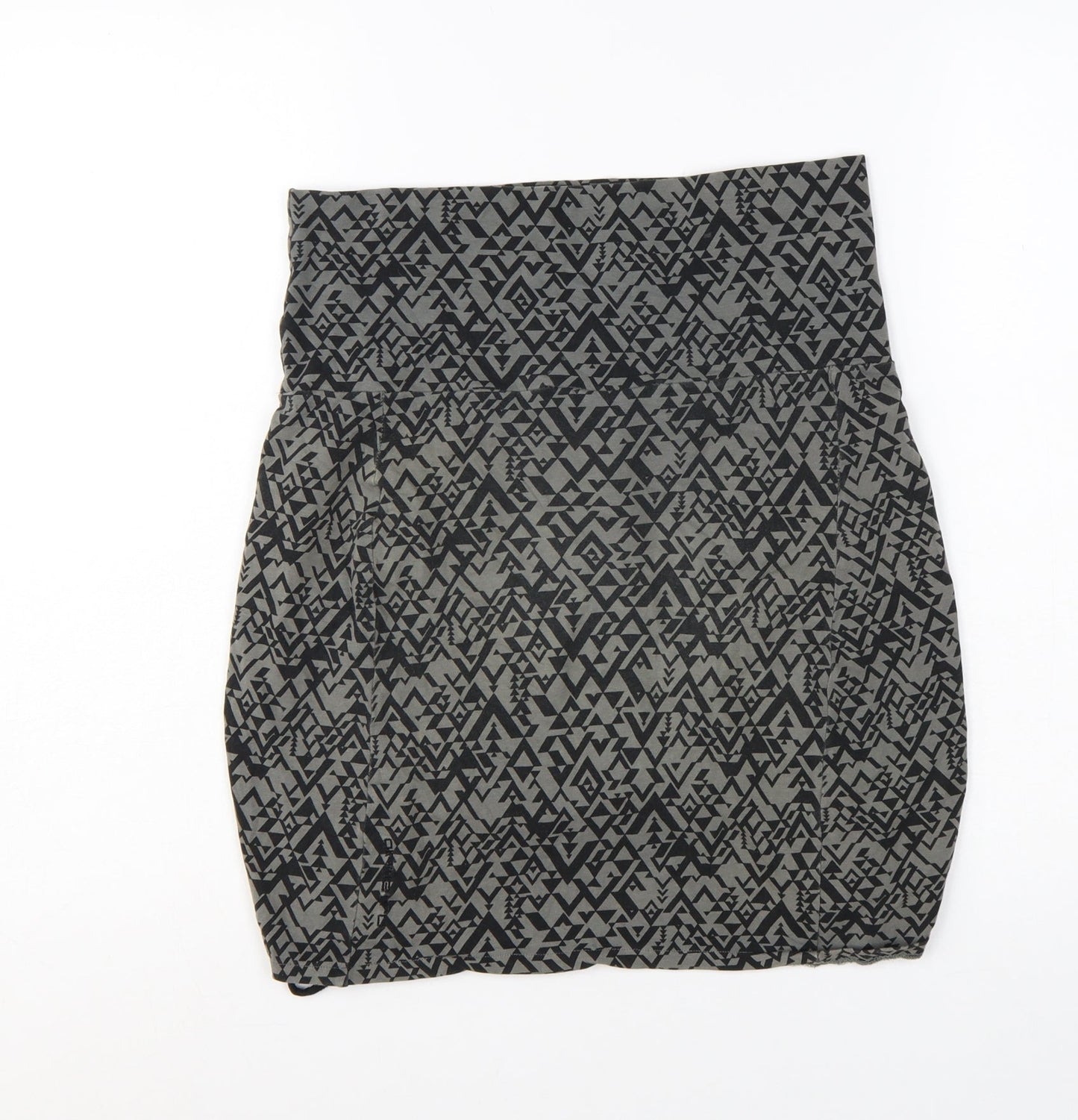 Alpine Pro Women's Grey Geometric Bubble Hem Short Skirt Size S