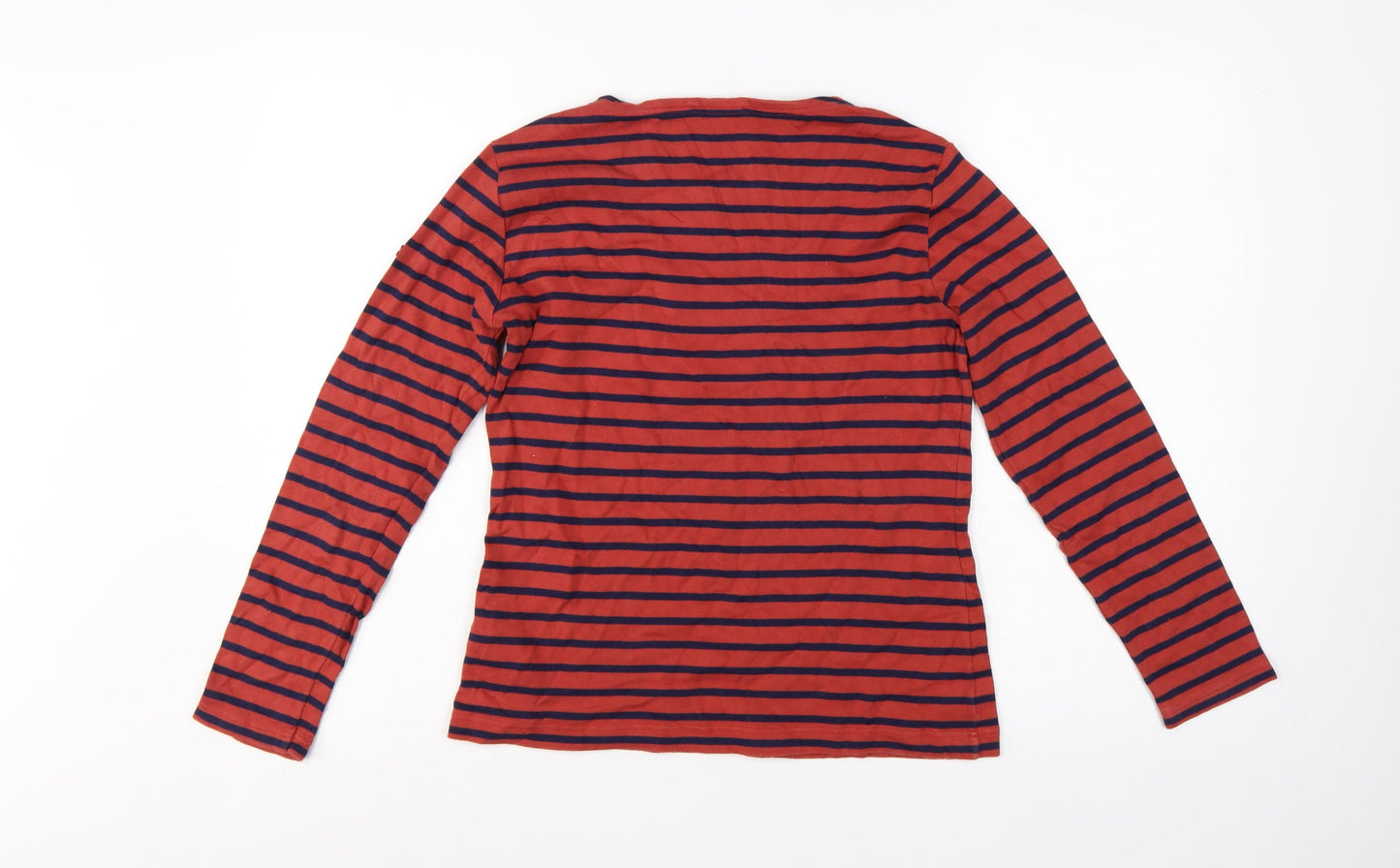 Armor Lux Women Red Striped Long Sleeve Cotton Nautical Top S