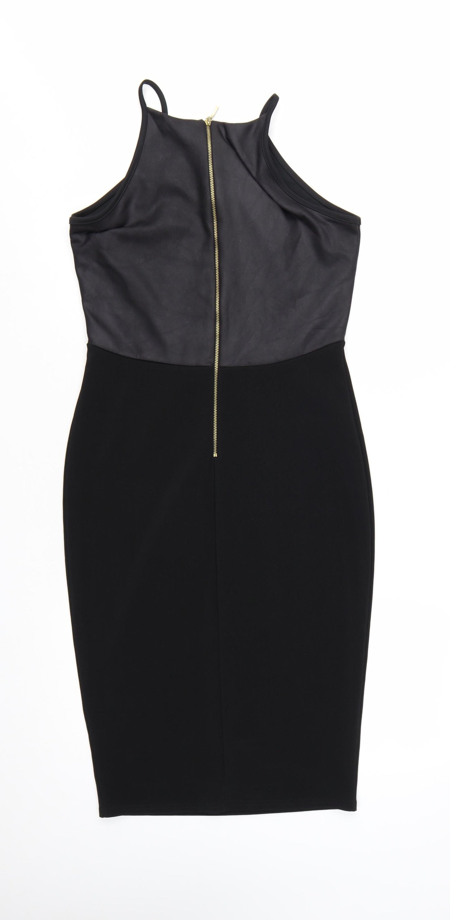 River Island Women's Black Halter Bodycon Dress Size 14