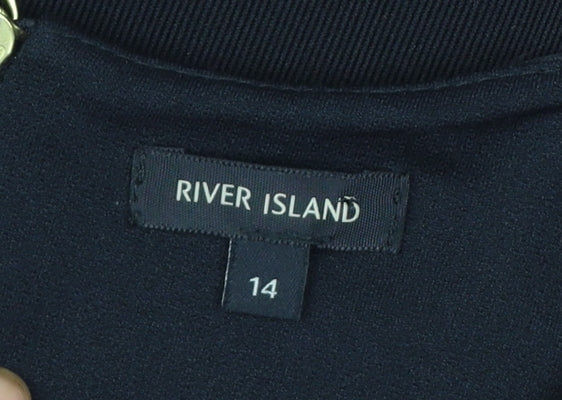River Island Women's Black Halter Bodycon Dress Size 14