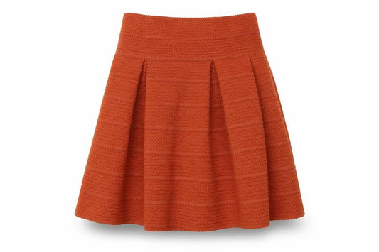 H&M Women Brown A-Line Pleated Knit Skirt Size 12