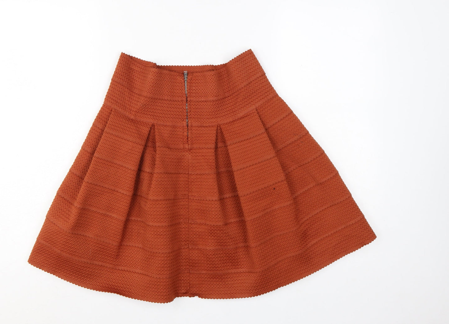 H&M Women Brown A-Line Pleated Knit Skirt Size 12