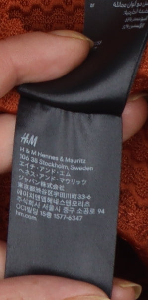H&M Women Brown A-Line Pleated Knit Skirt Size 12