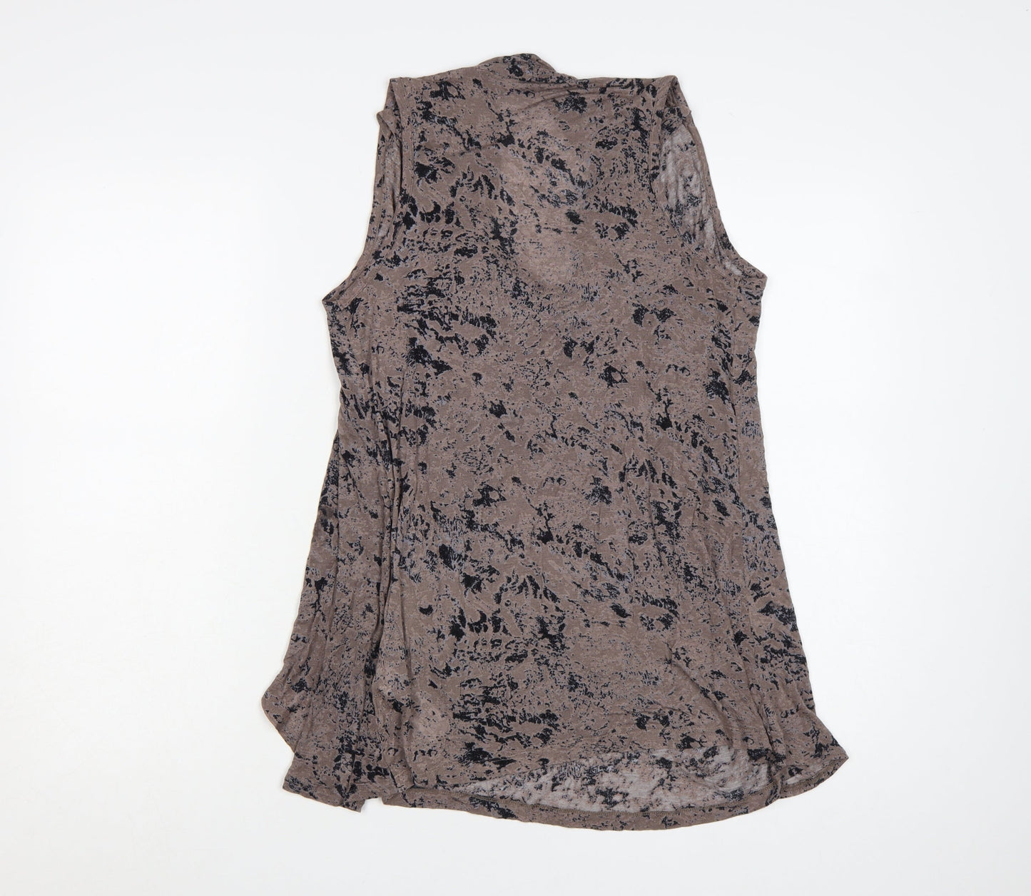 French Connection Women's Brown Sleeveless Wrap Blouse Size S