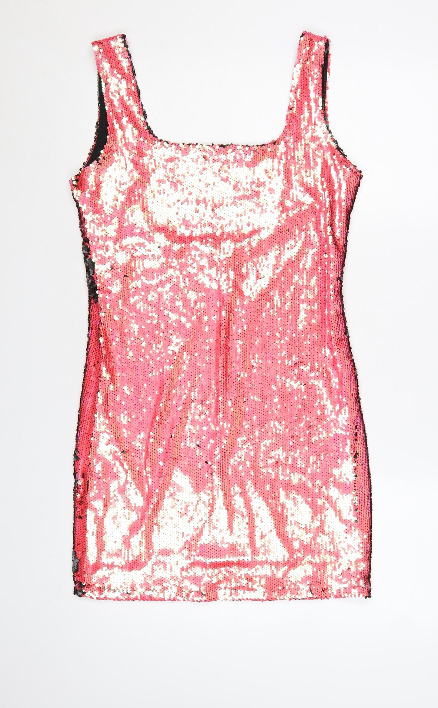 Motel Women’s Pink Sequin Bodycon Sleeveless Party Dress L