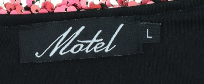 Motel Women’s Pink Sequin Bodycon Sleeveless Party Dress L