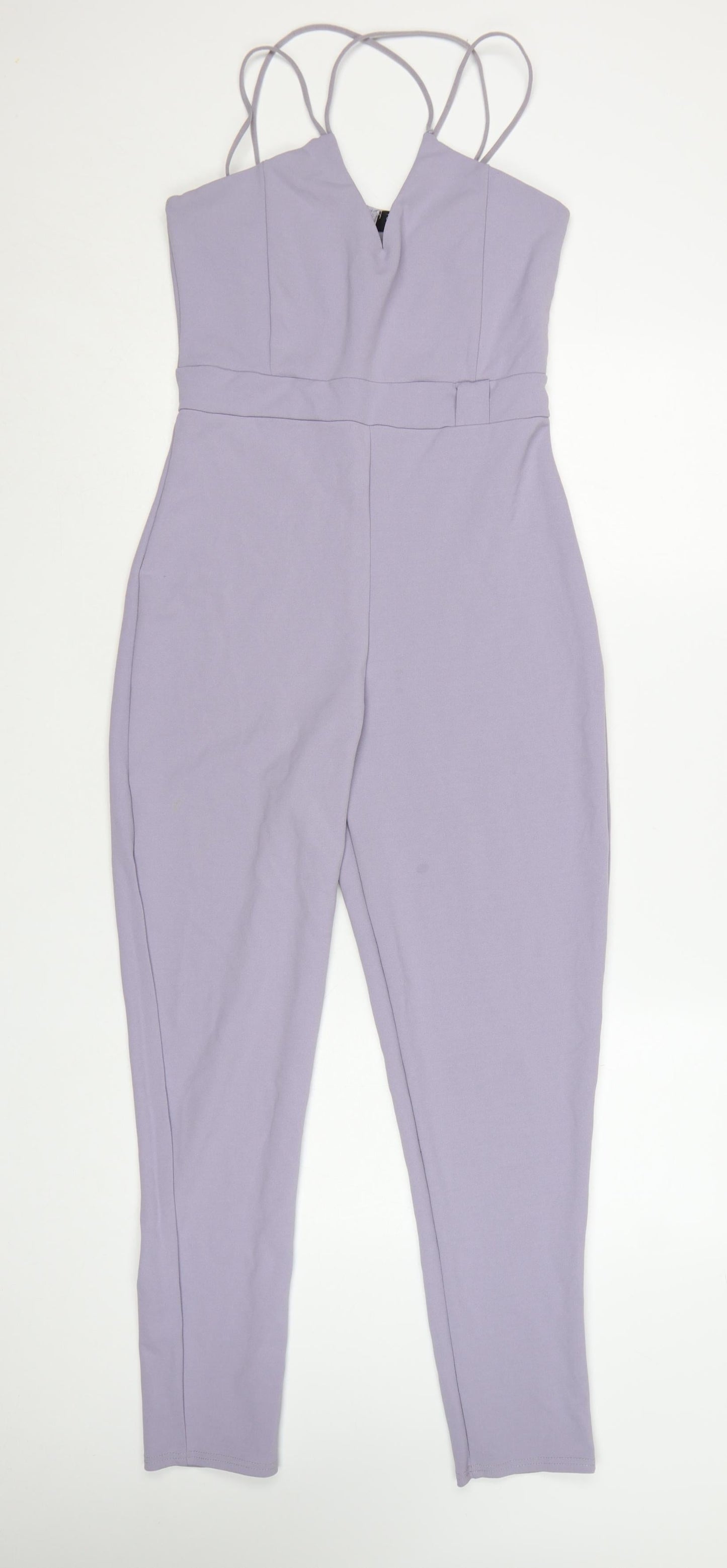 Girls On Film Women's Purple Strappy Slim Fit Jumpsuit Size 10