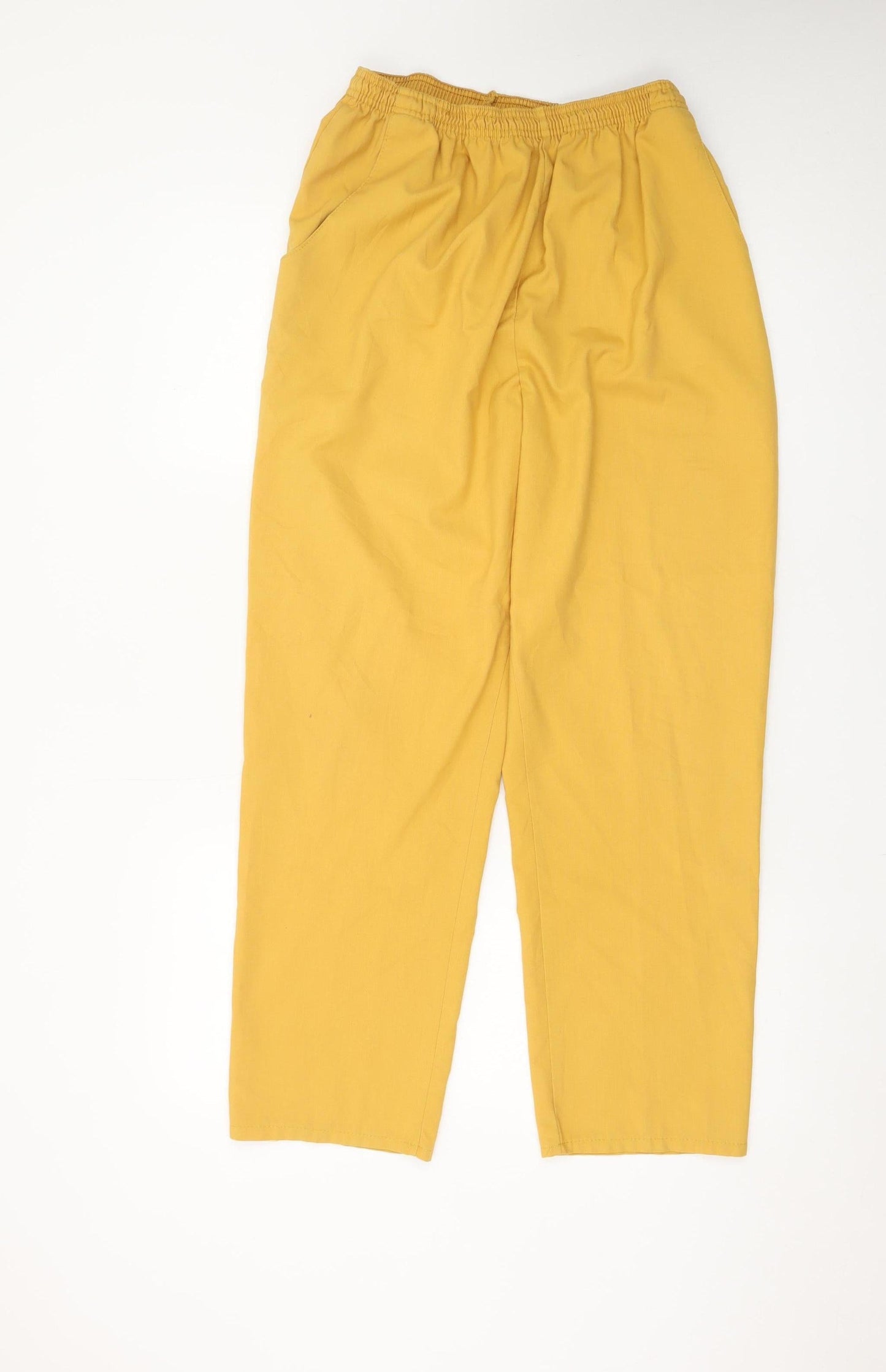 Rushcliffe Womens Mustard Yellow Elastic Waist Tapered Trousers Size 16