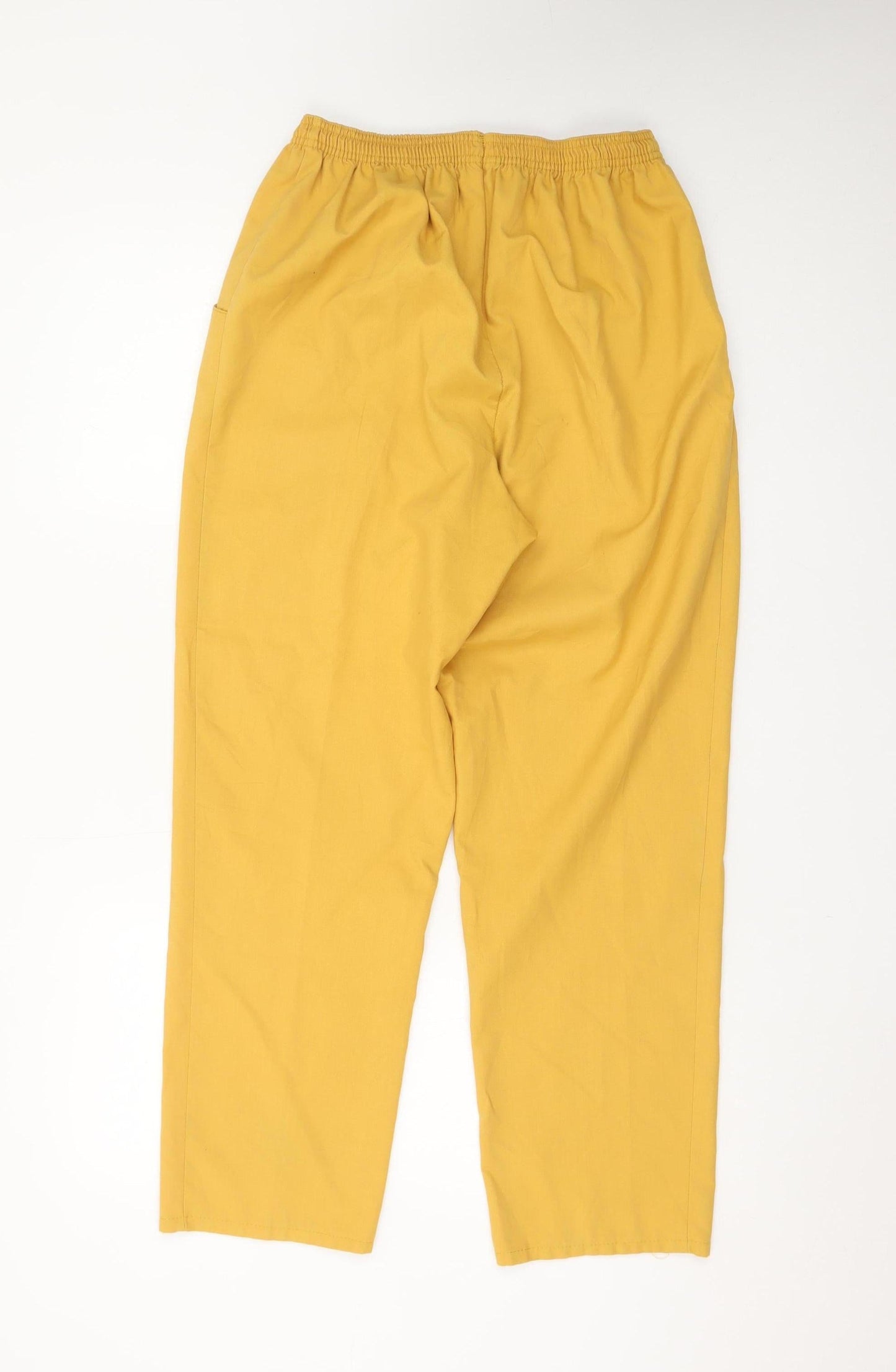 Rushcliffe Womens Mustard Yellow Elastic Waist Tapered Trousers Size 16
