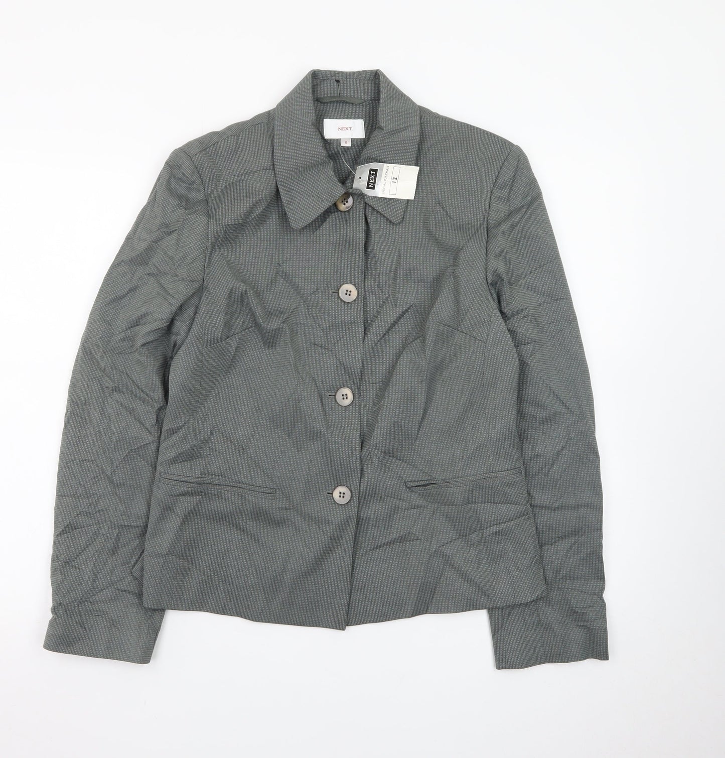 Next Women Grey Size 12 Single-Breasted Suit Jacket
