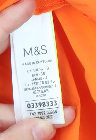 Marks and Spencer Women’s Orange Cotton A-Line Midi Dress Size 8