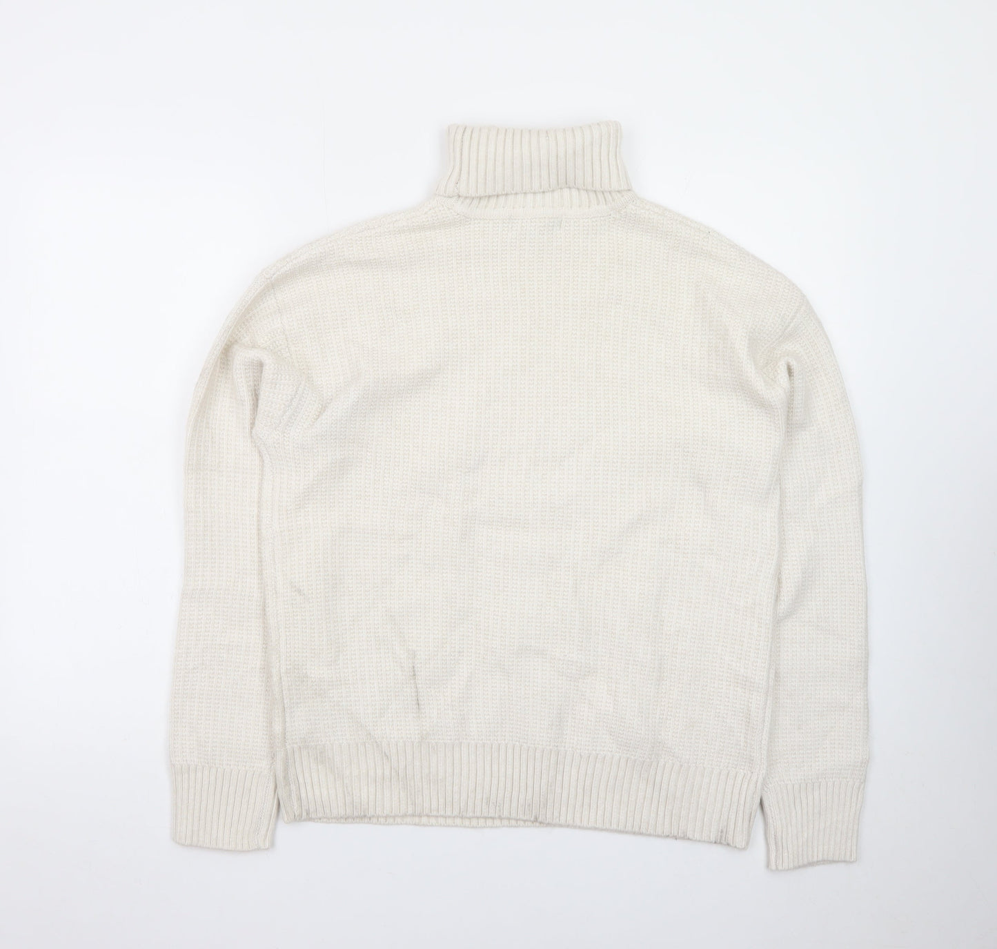 Marks and Spencer Men's Ivory Roll Neck Wool Jumper M