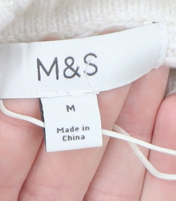 Marks and Spencer Men's Ivory Roll Neck Wool Jumper M