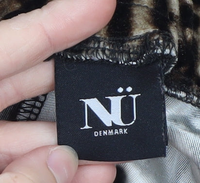 NÜ Denmark Women's Brown Animal Print Velour Jogger Trousers Size S