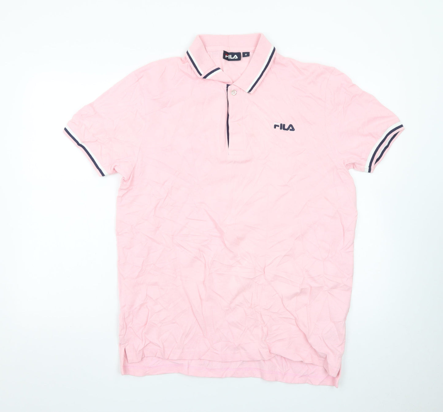 FILA Men's Pink Short Sleeve Cotton Polo Shirt Size M