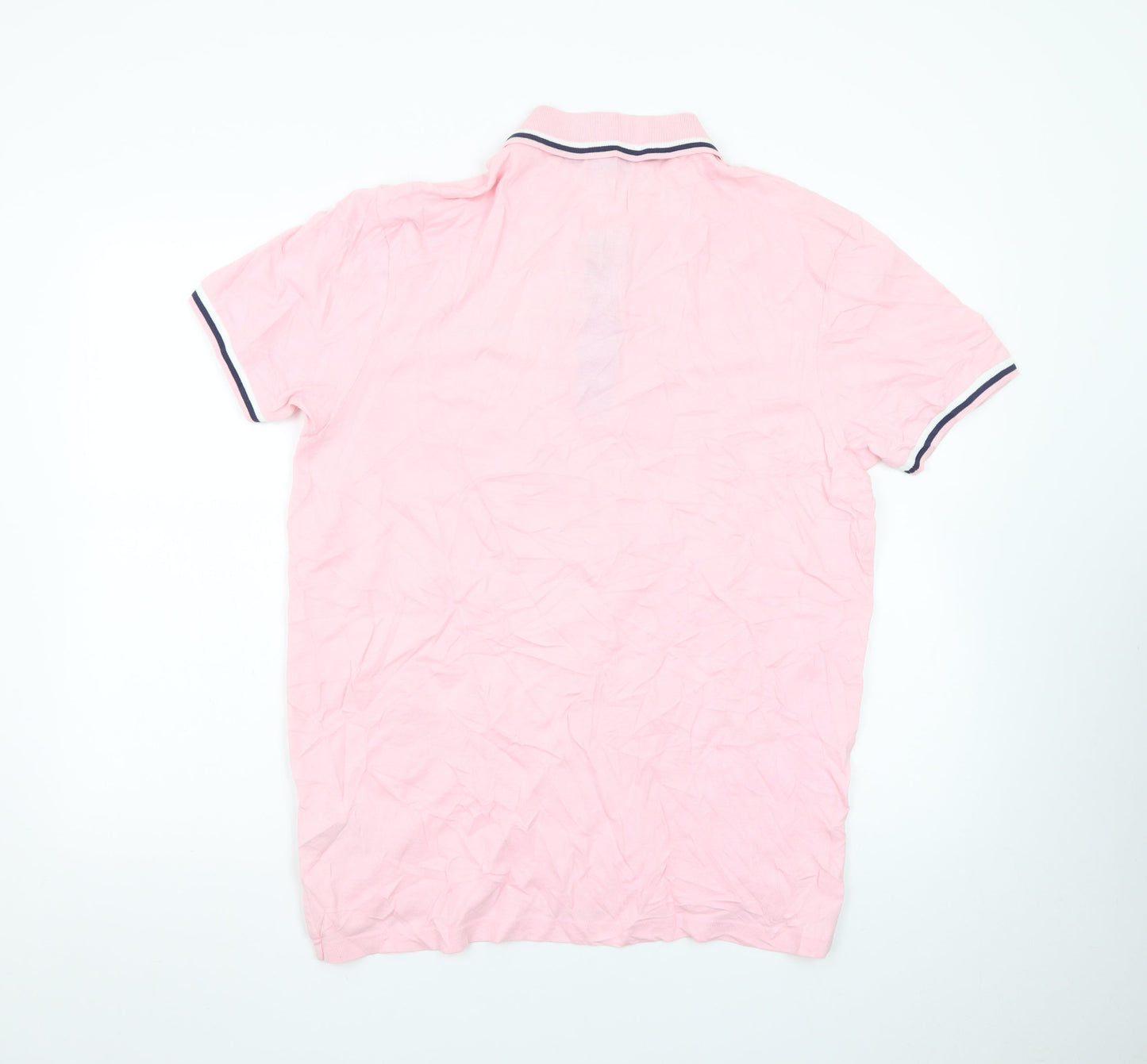 FILA Men's Pink Short Sleeve Cotton Polo Shirt Size M