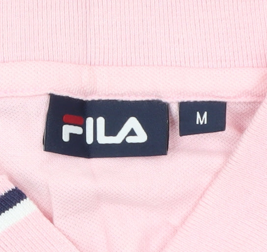 FILA Men's Pink Short Sleeve Cotton Polo Shirt Size M
