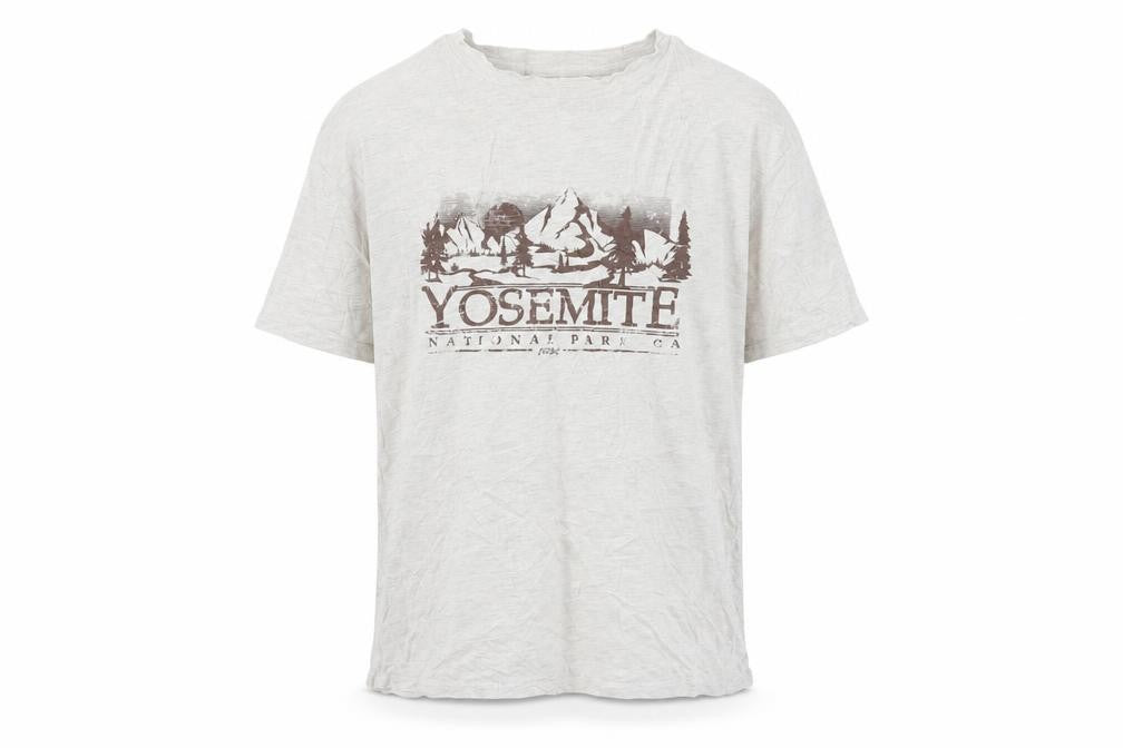 ASOS Design Men's Beige Yosemite Graphic Cotton Crew Neck T-Shirt L
