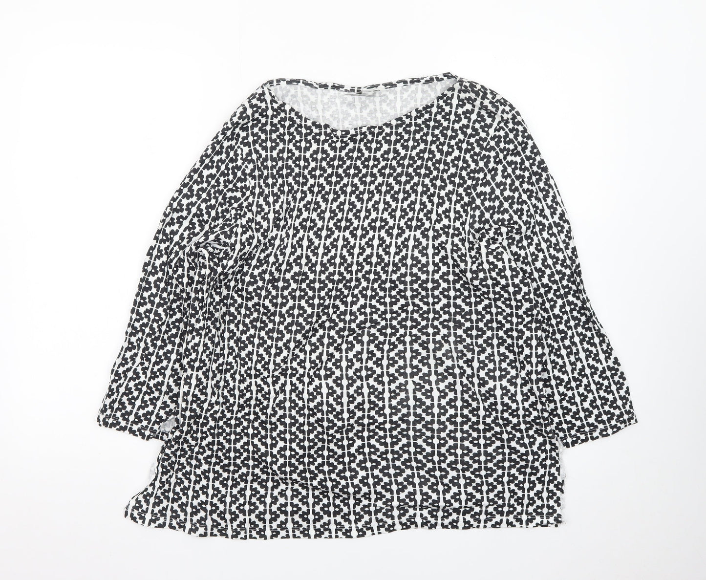 Marks and Spencer Womens Black Geometric Tunic Blouse Size 22