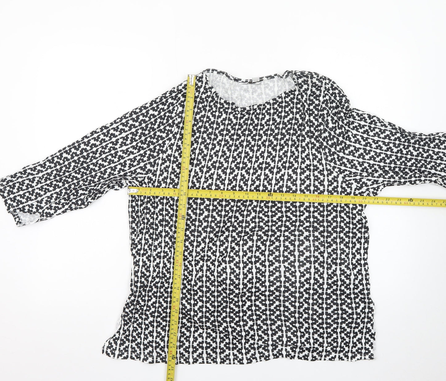 Marks and Spencer Womens Black Geometric Tunic Blouse Size 22