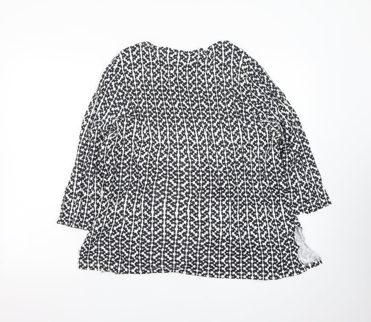Marks and Spencer Womens Black Geometric Tunic Blouse Size 22