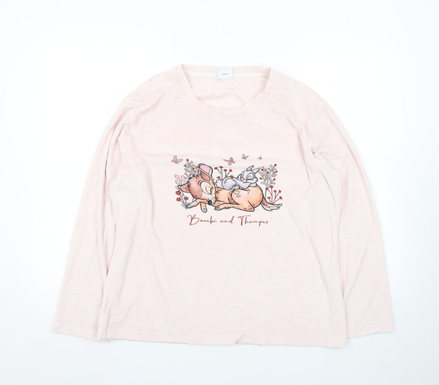 Disney Women Pink Bambi & Thumper Long Sleeve Nightshirt UK 12-14