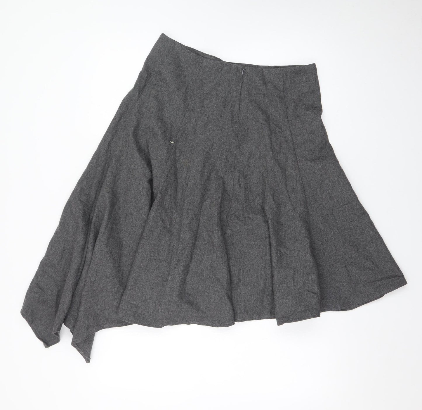 Topshop Women's Grey Asymmetric Midi Skirt Size 10