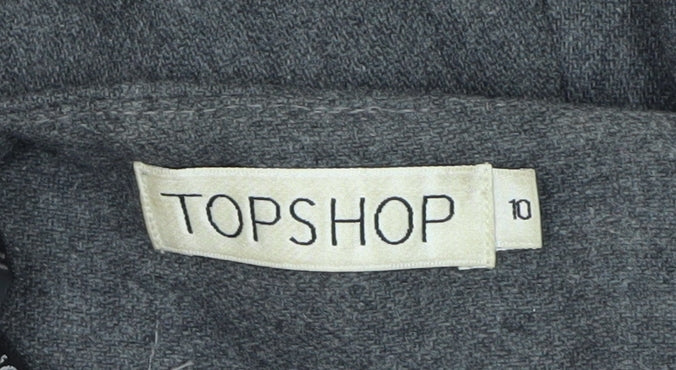 Topshop Women's Grey Asymmetric Midi Skirt Size 10
