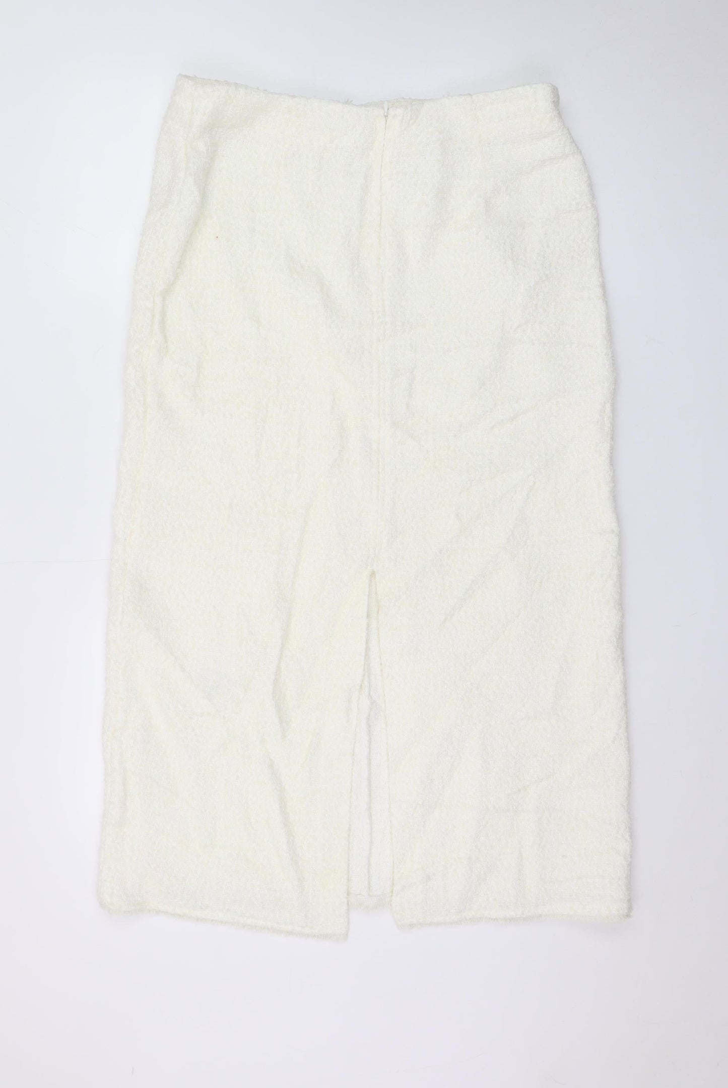 Marks and Spencer Women’s White Tweed High Rise Midi Skirt Size 14