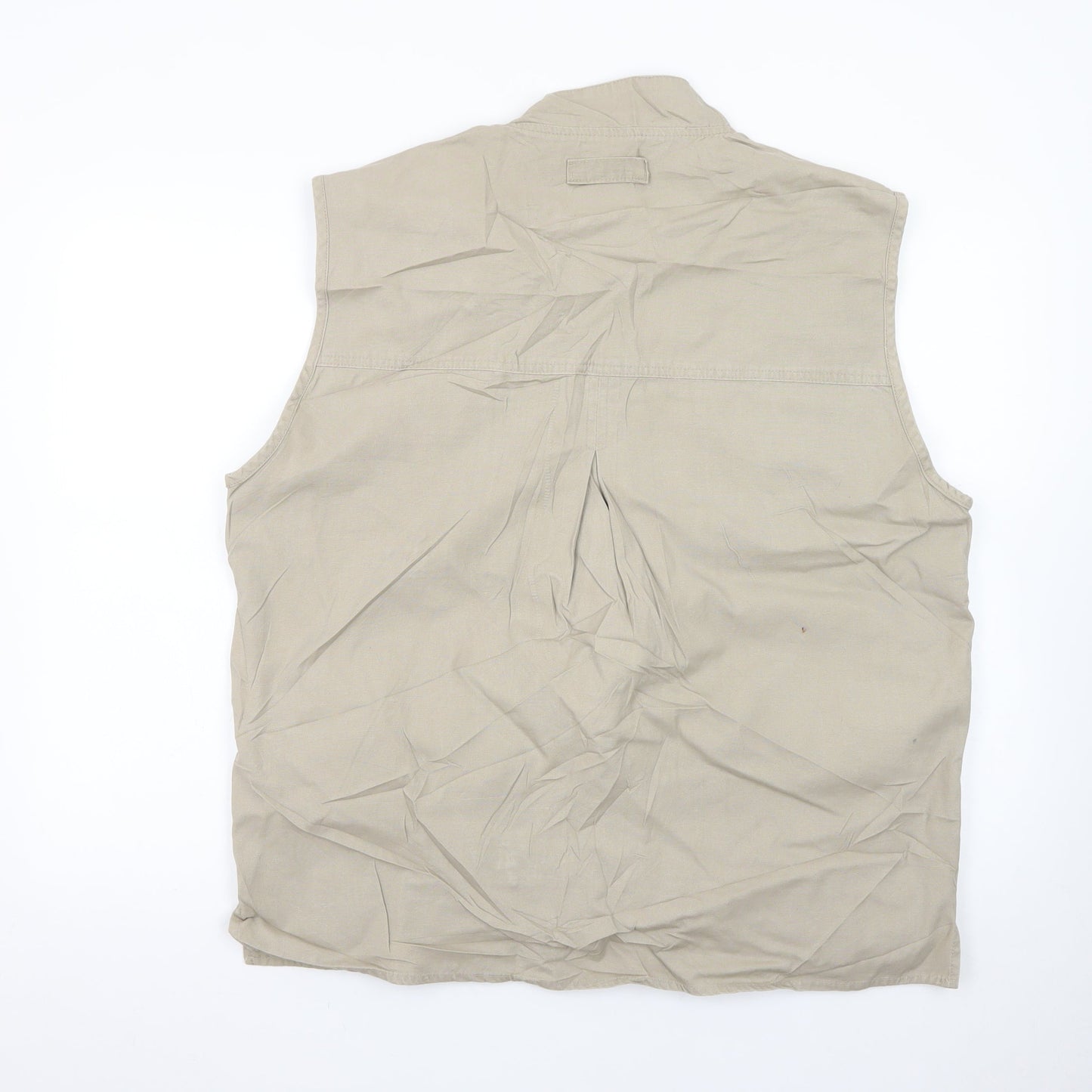 CU & Co. Men's Beige Cotton Safari Waistcoat Vest L
