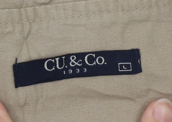 CU & Co. Men's Beige Cotton Safari Waistcoat Vest L