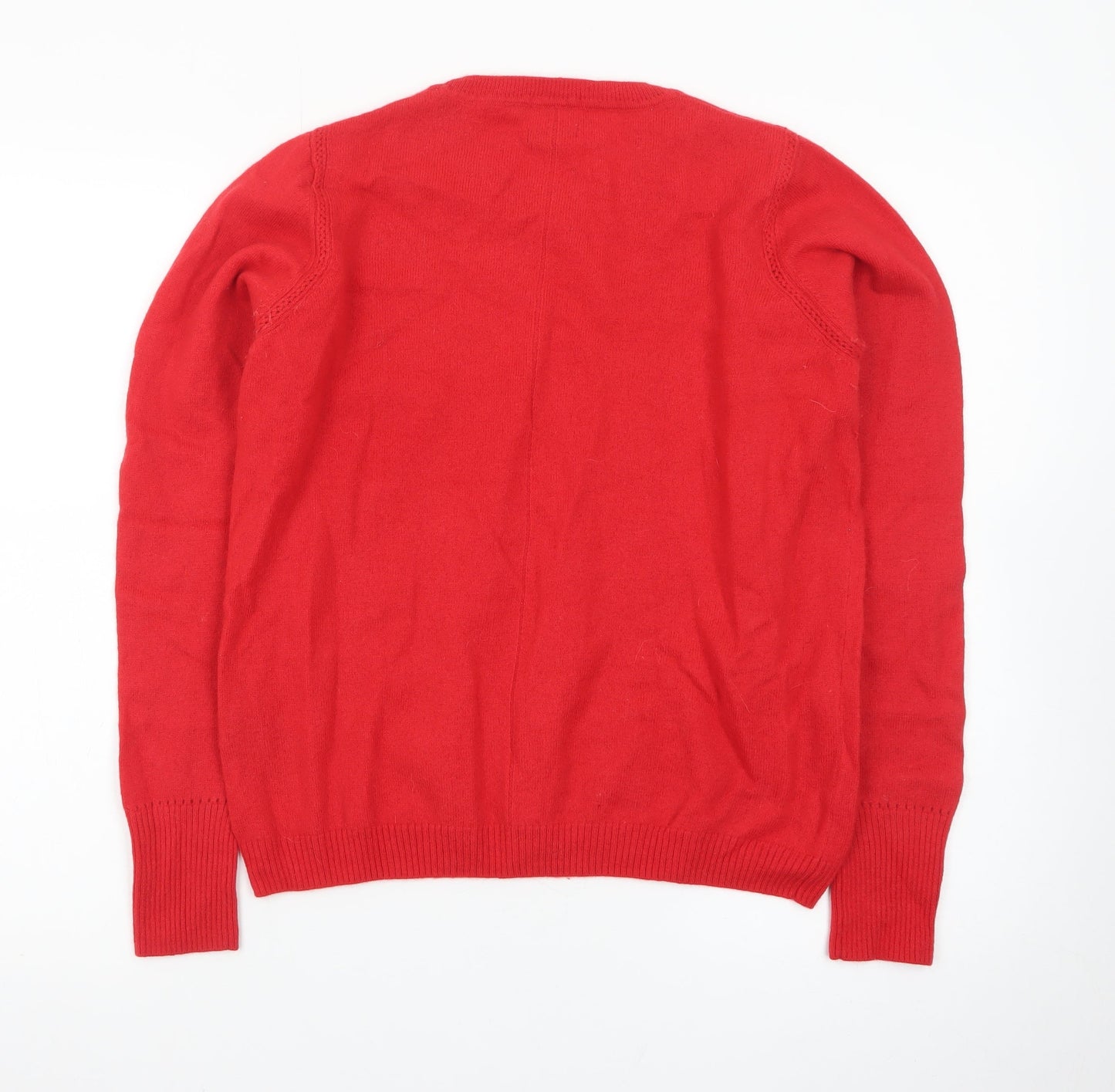 Jigsaw Women's Red Wool Crew Neck Jumper Size M